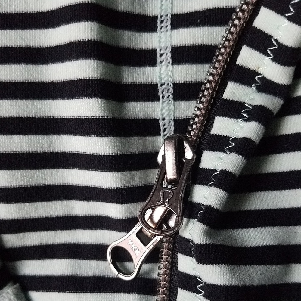 Lululemon Mint Black Stripe zip Up Hoodie 6 - Picture 2 of 7